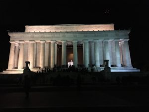 Front View of Lincoln Memorial at Night Washington DC