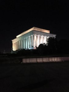 Side View of Lincoln Memorial at Night Washington DC