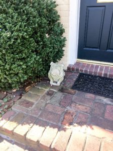 Bulldog Statue on Door Stoop of House in Georgetown Washington DC